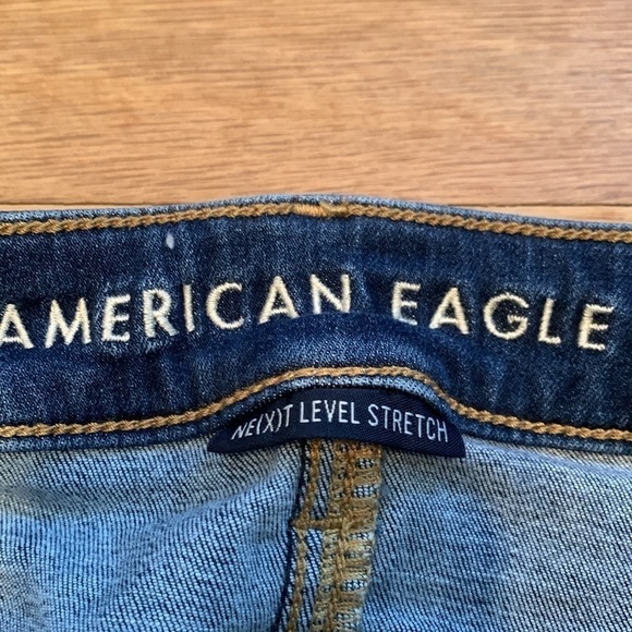 AEO Ne(x)t Level Stretch Dark Wash Distressed Cropped Skinny Jeans Women’s 2R - Picture 4 of 16